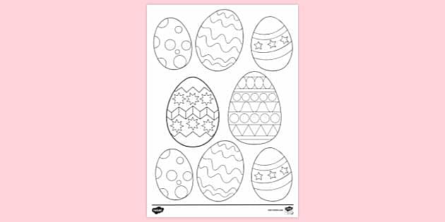 FREE Easter Egg Colouring Templates teacher Made 