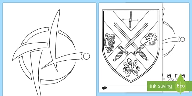 Kildare County Crest Colouring Sheets - Twinkl Resources