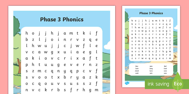 Phase 3 Phonics Word Search Primary Resources