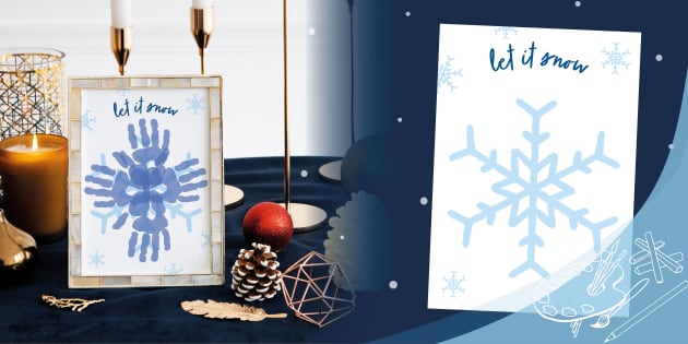 Let It Snow with Snowflakes and Snowman Winter Wall Art Decal Stickers