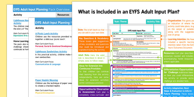 FREE! - EYFS Adult Input Planning and Resource Pack Overview