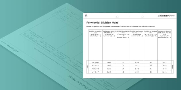 polynomial-division-maze-teacher-made-twinkl