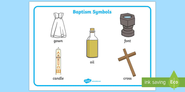 Baptism Symbols Word Mat