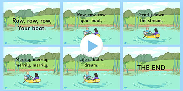 Row Row Row Your Boat Nursery Rhyme PowerPoint - powerpoints