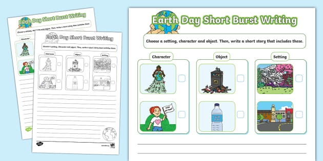 Earth Day Short Burst Writing Template (teacher made)