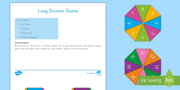 Long Division Game teacher Made Twinkl