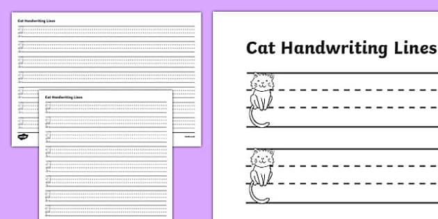 Cat Thirds Handwriting Lines Cat Thirds Handwriting Lines