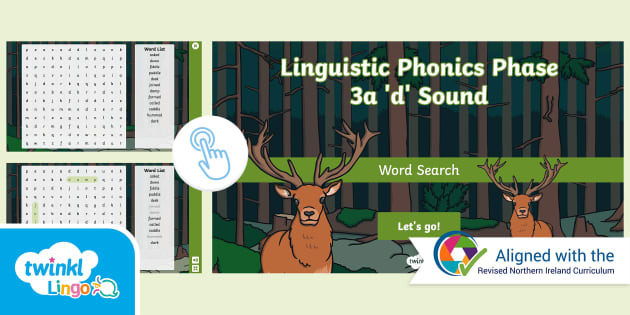 Linguistic Phonics Phase 3a 'd' Sound Interactive Word Search