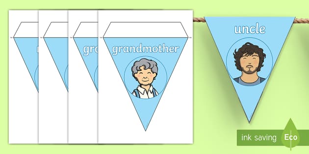 My Family Bunting Display Bunting (profesor hizo) - Twinkl