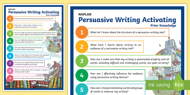 how to write a persuasive essay naplan