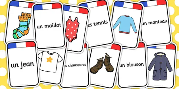Les vêtements en français - vocabulaire  Learn french, Useful french  phrases, French flashcards