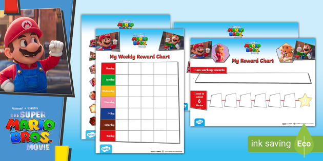 FREE Printable Super Mario Reward Chart Super Mario Bros 