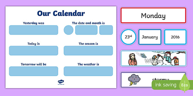 Personalised Interactive Calendar Weather Days Date Months Toys Games