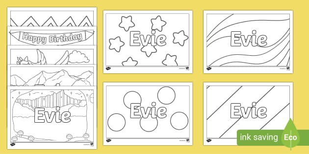 FREE! - Evie Name Simple Colouring Activity Sheets | Twinkl | KS1