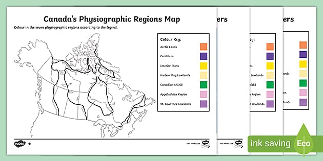 Ca G 3 Canadas Geographical Regions Map Differentiated Colouring Page  Ver 1 