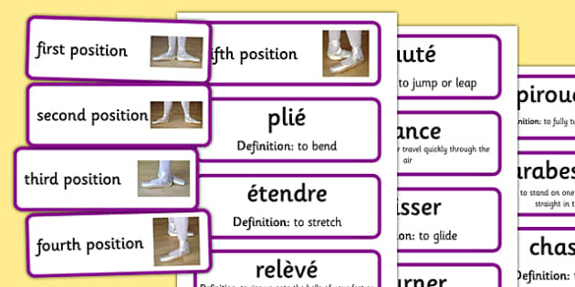 Basic Ballet Positions and Movements Flashcards