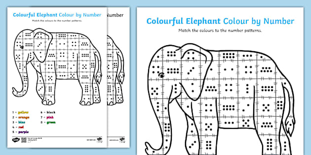 Colour by Number Counting Sheet to Support Teaching on Elmer
