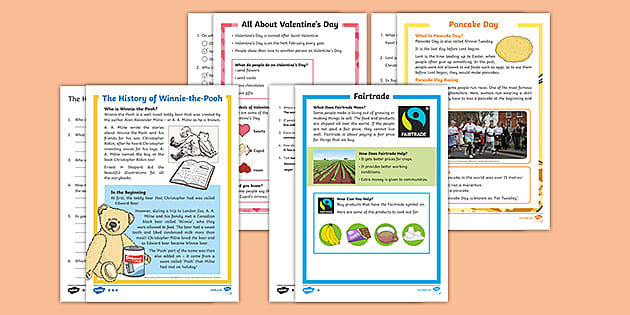 KS1 February Reading Comprehension Activity Pack