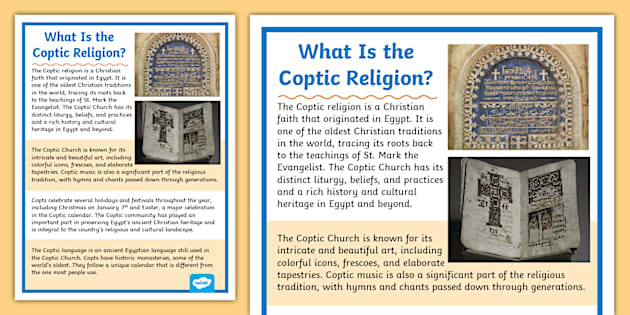 What Is the Coptic Religion? Poster (teacher made) - Twinkl