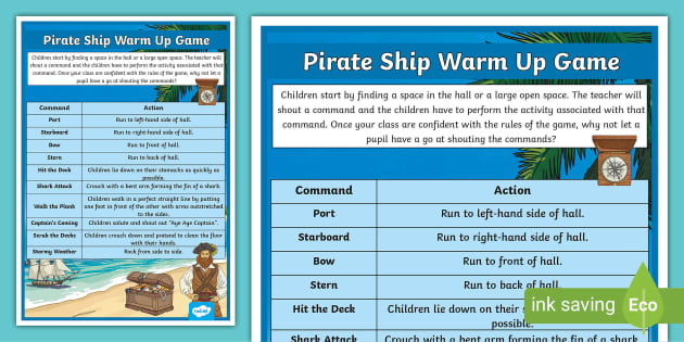 Pirate Ship Warm Up Game (Hecho por educadores) - Twinkl