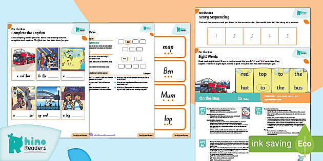 Level 2b On The Bus Guided Reading Pack - Twinkl