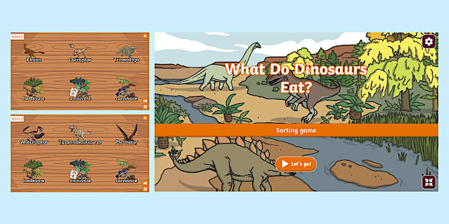 What Do Dinosaurs Eat? Interactive Sorting Game