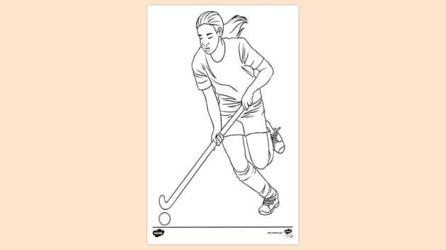 Continuous line drawing illustration of a field hockey running with hockey  stick done in mono line or doodle style in black and white on isolated back  Stock Vector Image & Art -