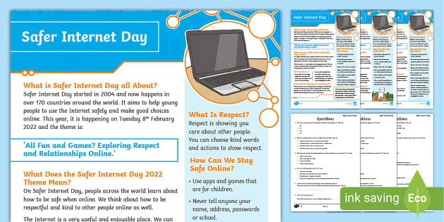 Internet Safety Reading Comprehension KS2 | Year 3 & 4