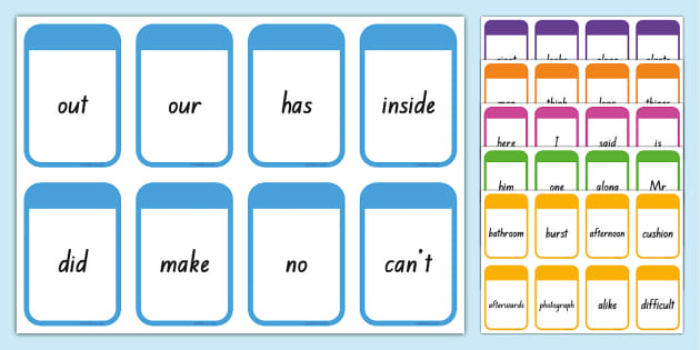 FREE Sight Word Flashcard Labels