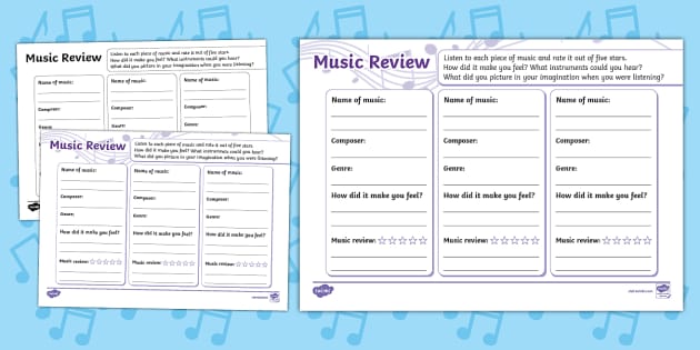 👉 Music Review Worksheet (Lehrer gemacht) - Twinkl