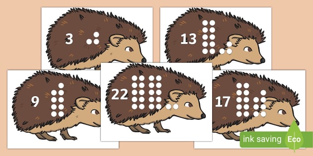 Hedgehog Themed Number Recognition 0 To 31 Cut Outs Twinkl