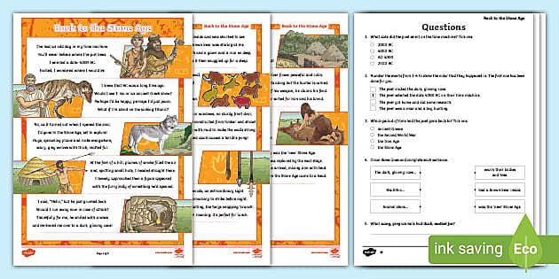 LKS2 'Back to the Stone Age' Poetry Differentiated Reading Comprehension