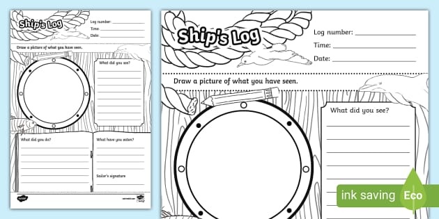 Ships Log Writing Template - Twinkl - KS1 (teacher made)