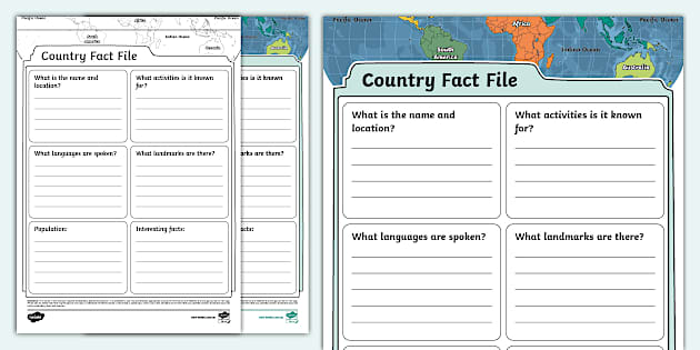 * NEW * Country Fact File Template (teacher made) - Twinkl