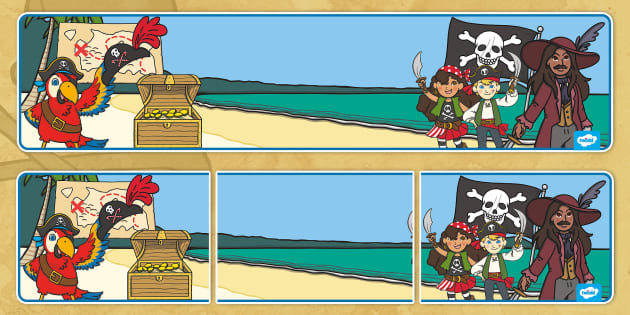 Pirate Themed Blank Display Banner- pirate, banner - Twinkl