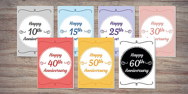 Anniversary Milestone Card Pack Twinkl Party Twinkl