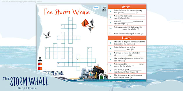 FREE The Storm Whale: Crossword Partnerships Twinkl