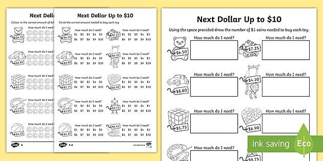 Next Dollar Up Worksheets (Teacher-Made) - Twinkl