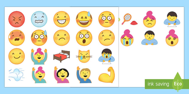 ? Emoji Faces Cut-Outs (Teacher-Made) - Twinkl