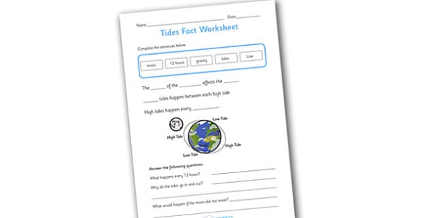 Tides Worksheet - worksheets, worksheet, work sheet, sheets