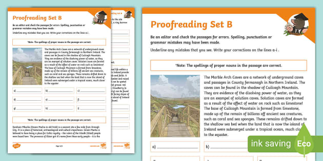 Proofreading Set B Activity Sheets (Teacher-Made) - Twinkl