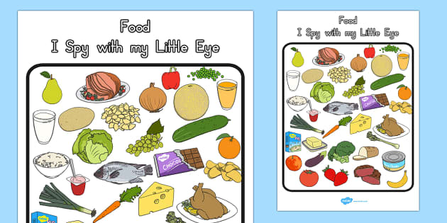 Food Themed I Spy With My Little Eye Activity - australia, food