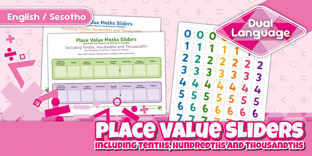 Grade 7 Maths - Term 2 - Place Value Sliders Including Tenths ...