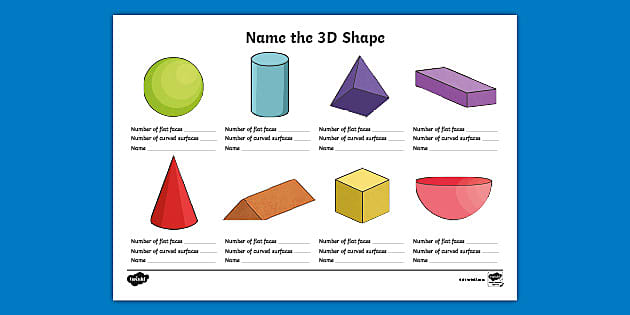 Name The 3D Shape Grade 3 Worksheet Lehrer Gemacht 