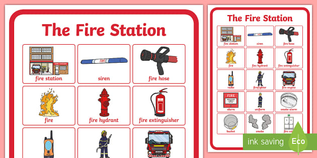 The Fire Station Aistear Vocabulary Poster (teacher made)