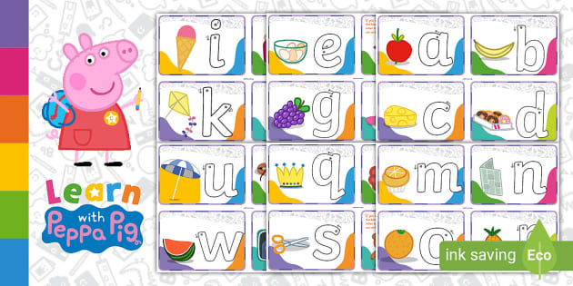 Free! - Peppa Pig: Lower-case Letter Display Cards Phonics Display