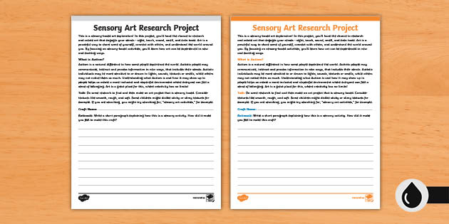 Sensory Art Research Project - Junior