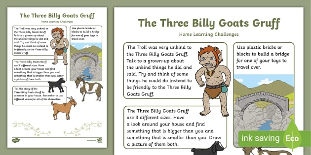 The Three Billy Goats Gruff Home Learning Challenges FS1