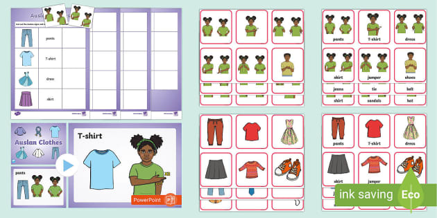 Auslan Clothes Pack (teacher made) - Twinkl