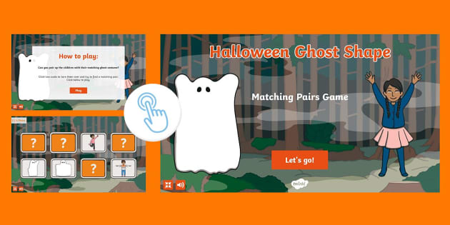 Eyfs Halloween Ghost Shape Matching Pairs Game Twinkl